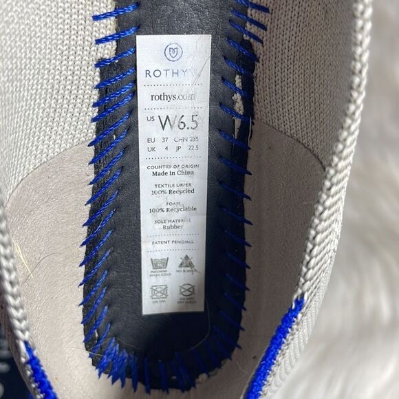 Rothy's The Flat Charcoal Black/White Round Toe Flats Sz 6.5 - Picture 5 of 6